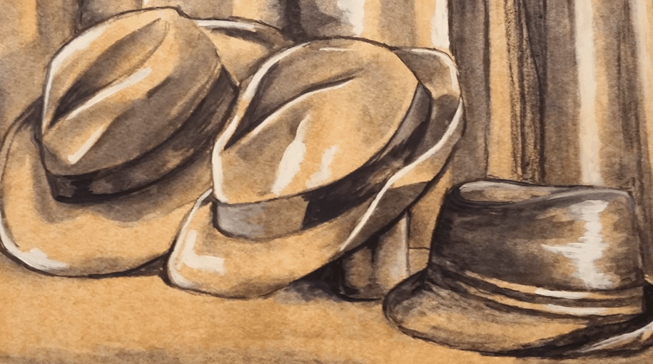 Pencil sketch of hat