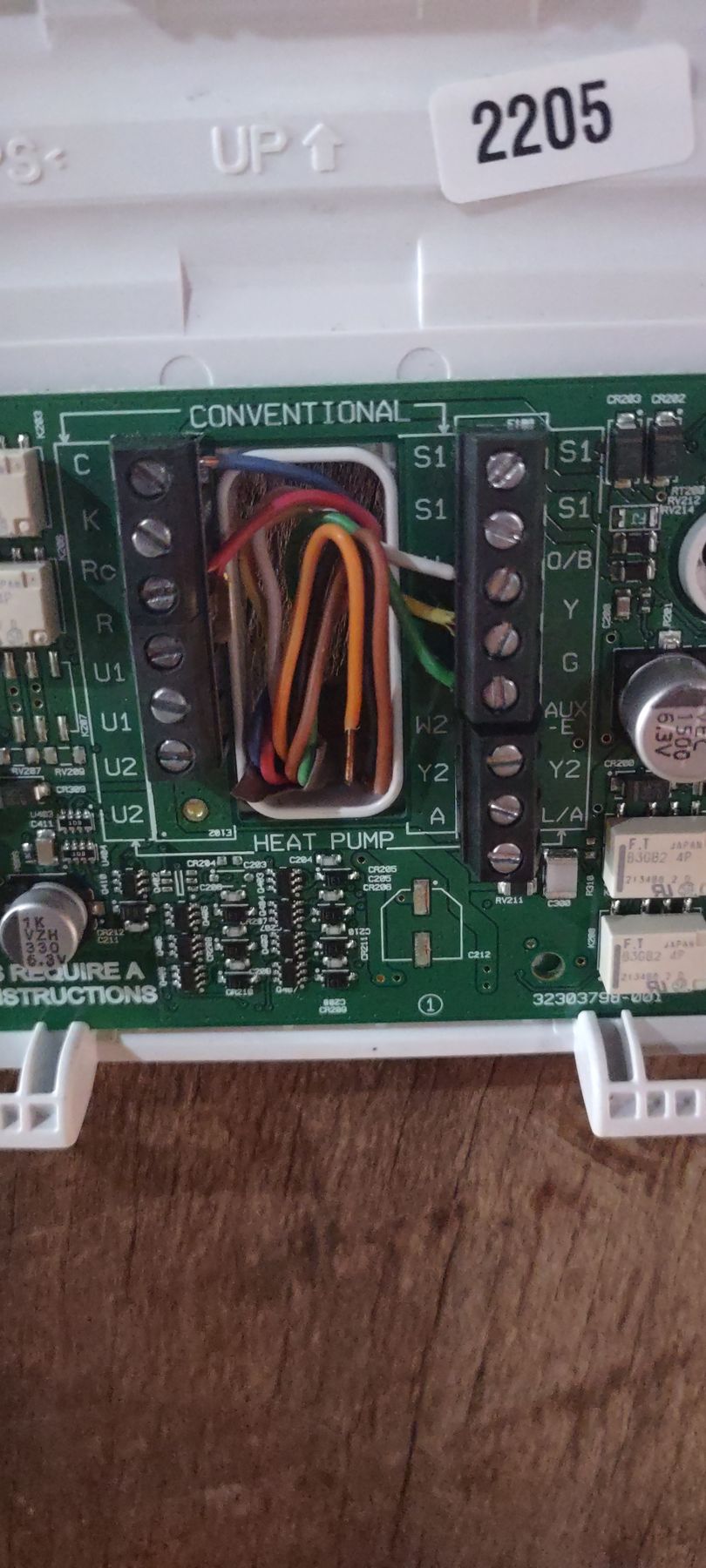 Close-up of a circuit board labeled 