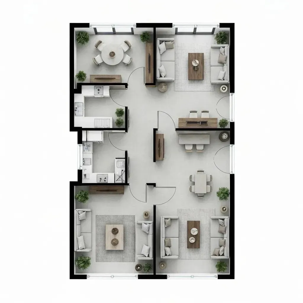 Bright, open-concept Denver home with modern kitchen, large windows, and seamless flow between livin