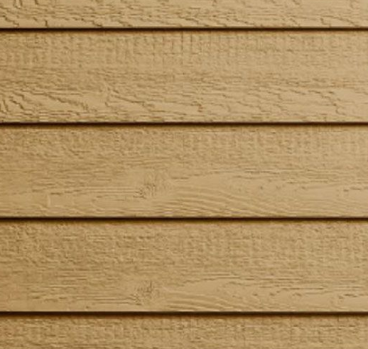 A close up of a wooden siding on a house.