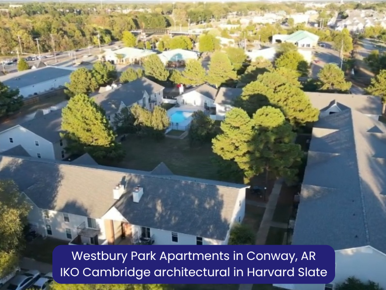 Westbury Park Apartments in Conway, AR. IKO Cambridge architectural in Harvard Slate