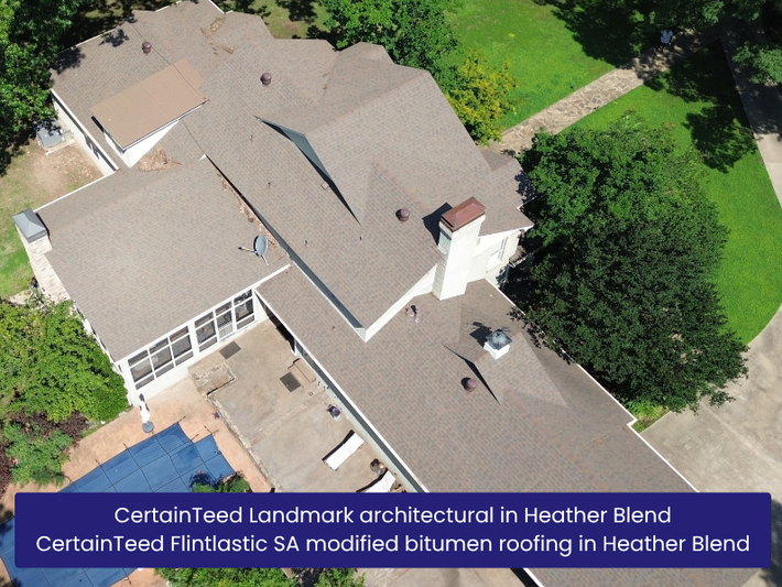 CertainTeed Landmark architectural in Weathered Wood. standing seam copper metal barrel dormers