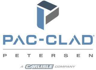 The logo for pac-clad petersen is a carlisle company.