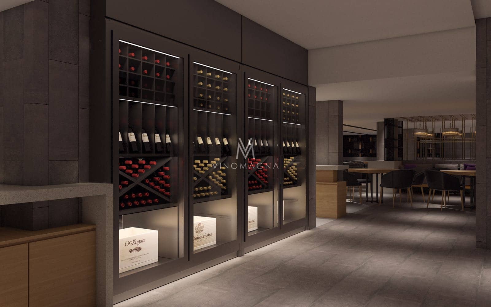 custom restaurant wine display vinomagna