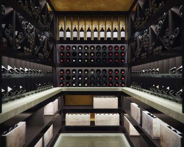 Modern Design Wine Room Custom Millwork And Cooperage Wine Barrel