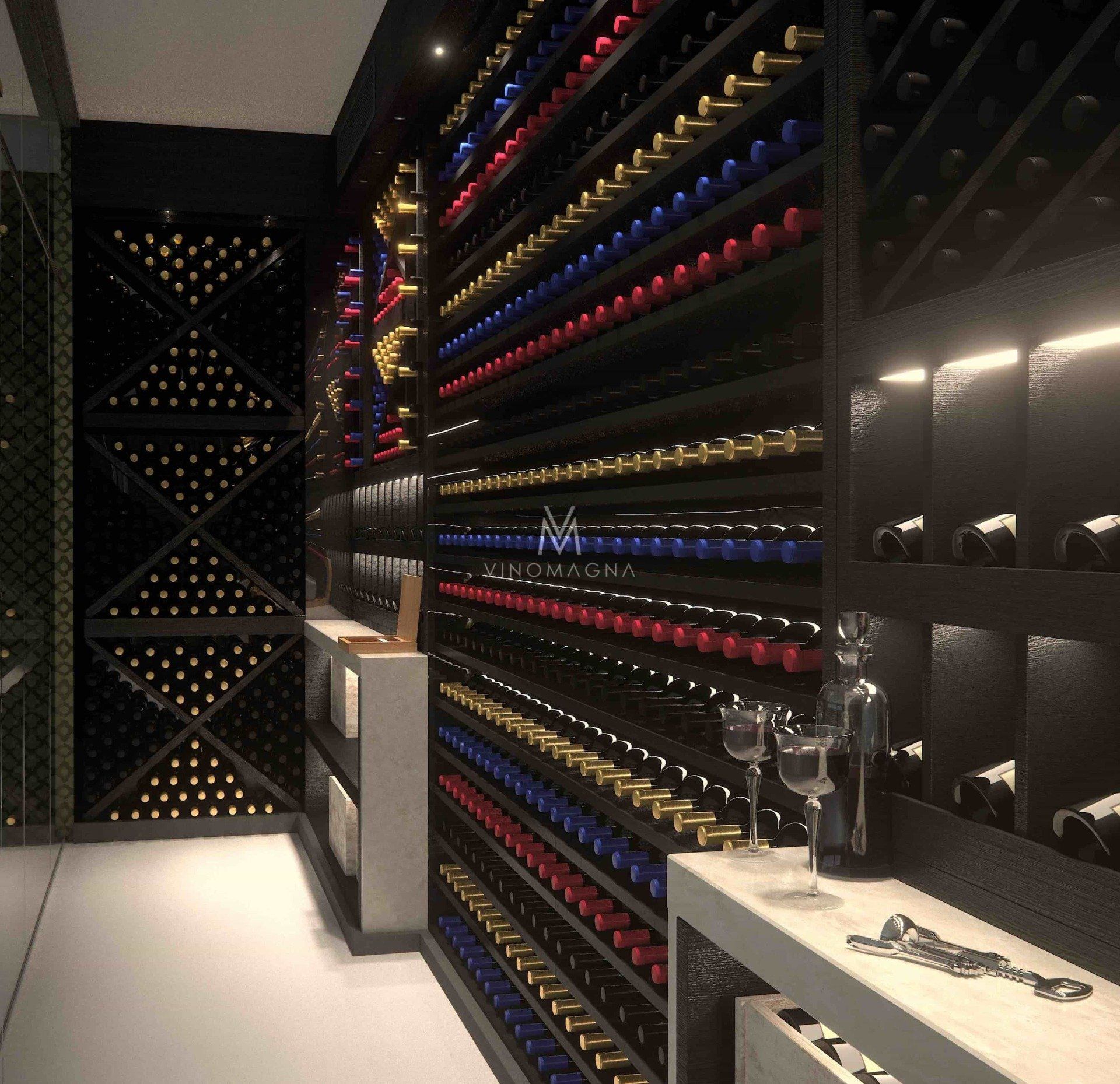 Vinomagna custom wine wall storage