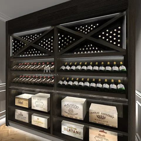 Small Wine Cellar With Freestanding Display Vinomagna