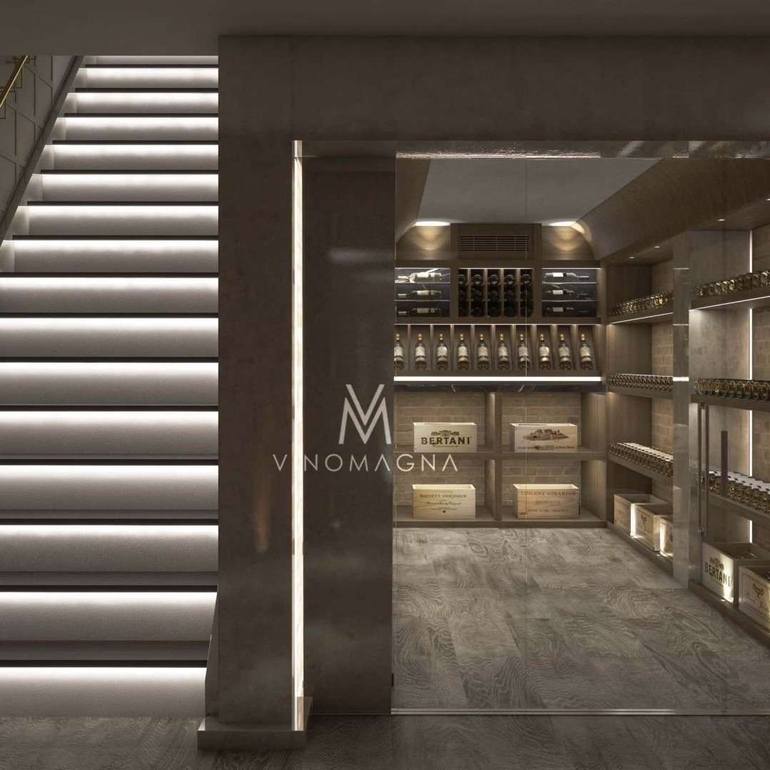White Wine Cellar With Glazed Door Back Vinomagna