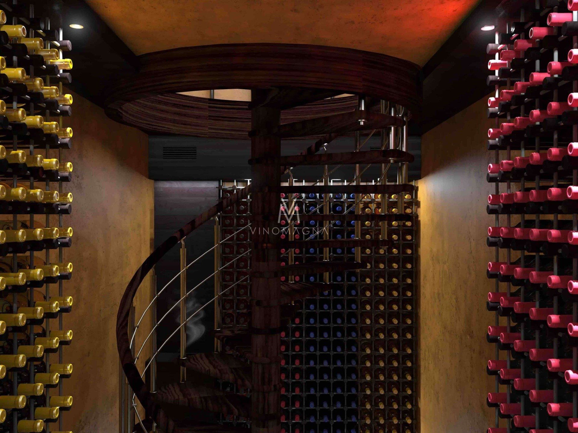 Vinomagna basement custom wine spiral