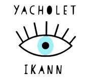 A drawing of an eye with the words yacholet ikann below it.