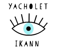 A drawing of an eye with the words yacholet ikann below it.