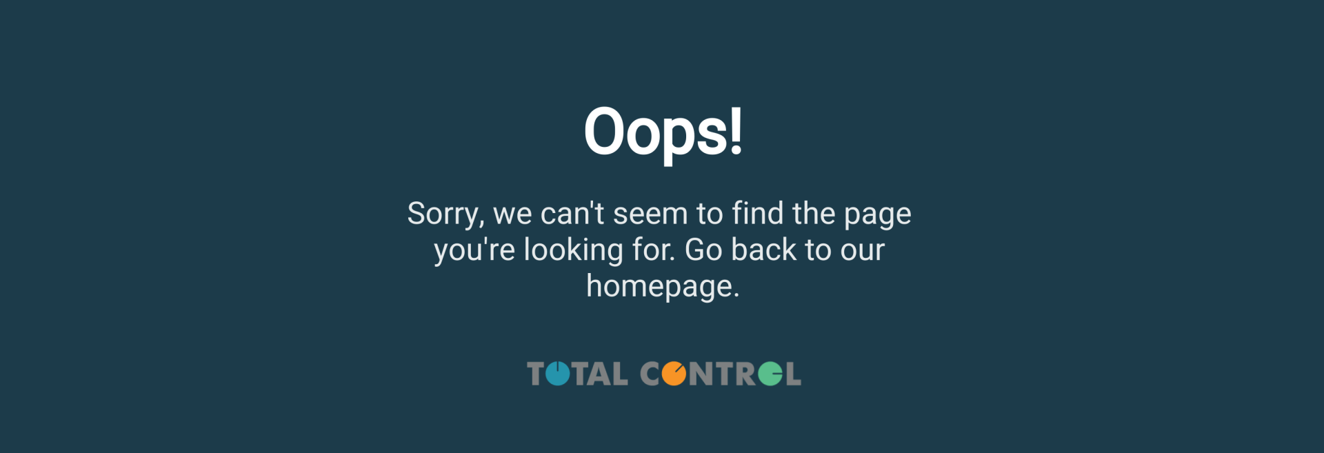 404 Error Page Total Control