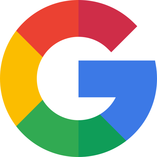 The Google logo is a rainbow-colored capital letter g.