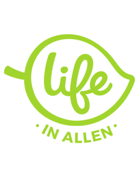 City of Allen Parks & Recreation logo with a green leaf and text.