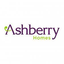 Ashberry Homes logo in purple with a green accent and the word 