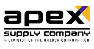 Apex Supply Company logo, black text on white background. Includes a stylized 