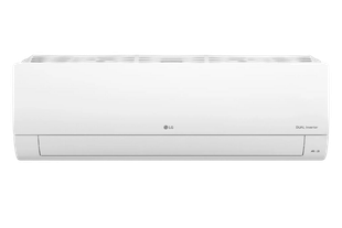 A white lg air conditioner on a white background