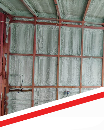 A room with a lot of foam on the walls and ceiling.