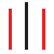 A pair of red and black sticks on a white background. A pair of red and black sticks on a white background.