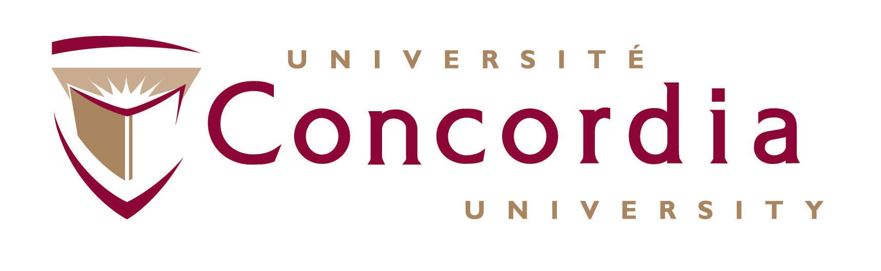 Un logo pour l'université Concordia avec un bouclier dessus