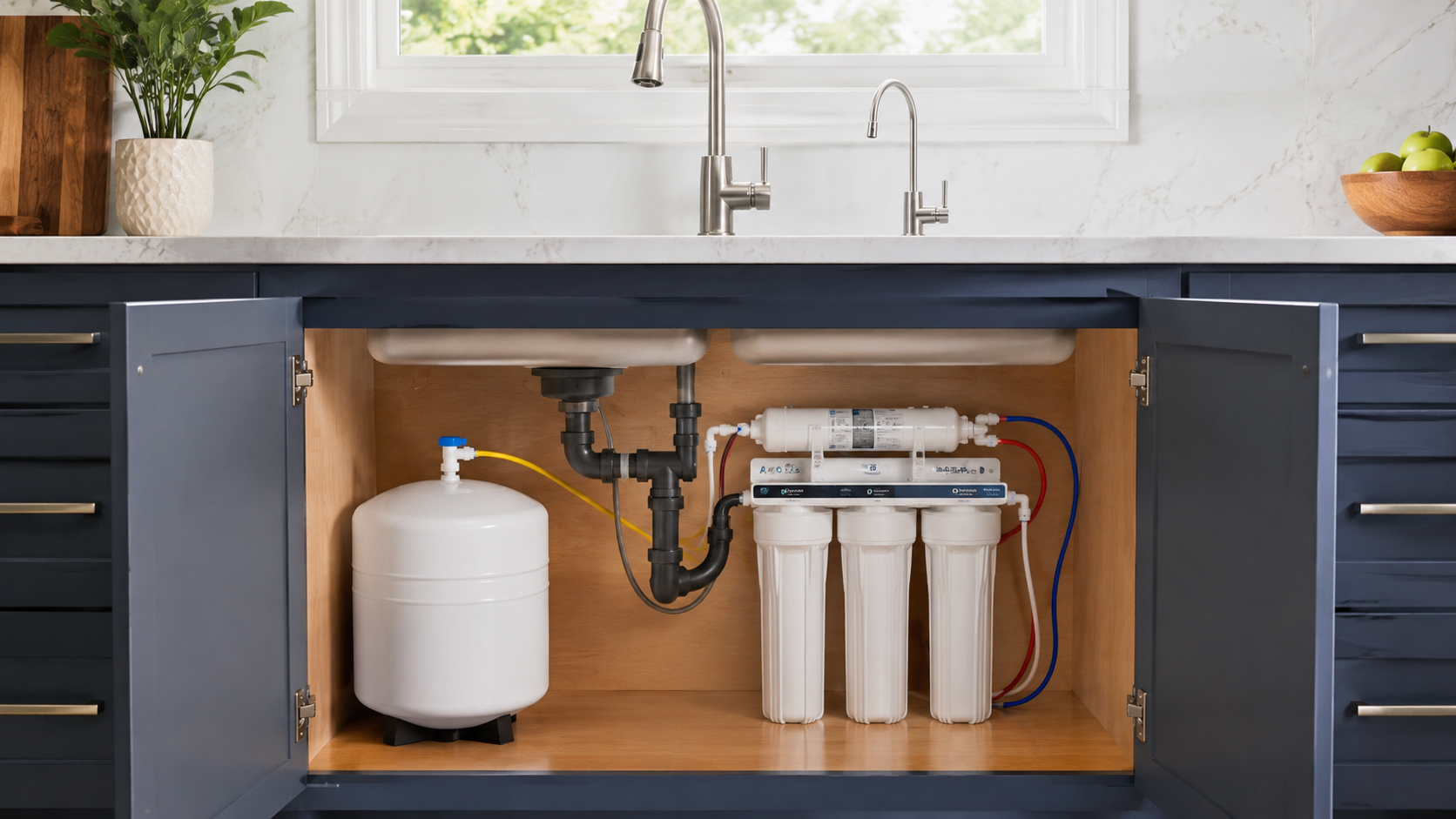 Water filtration system under a kitchen sink in a Winter Garden home