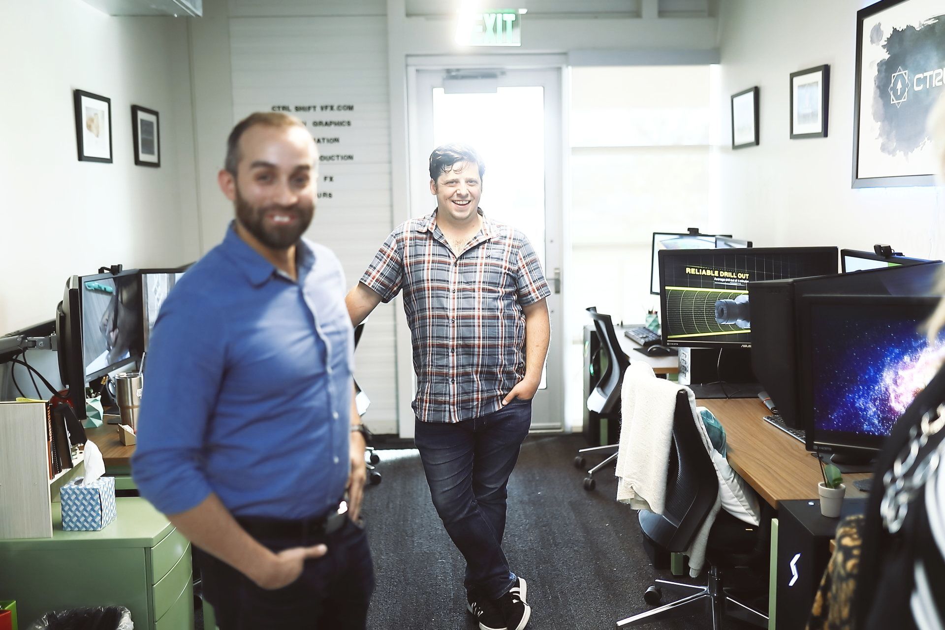 team members in a flex space