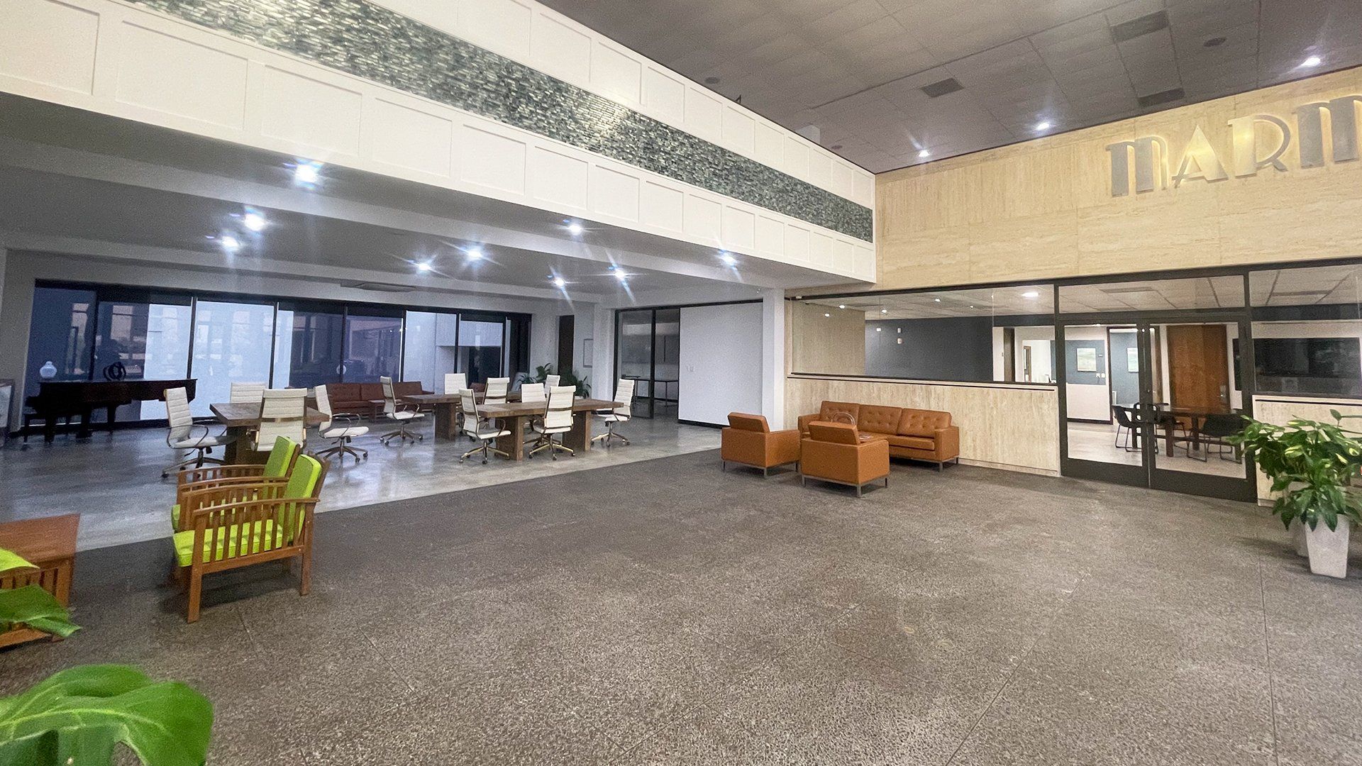 shared office space and lounge