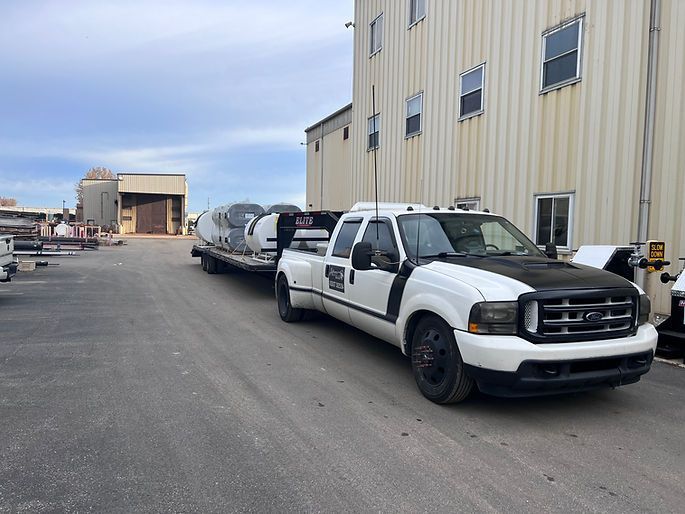 White Truck With a Trailer 
