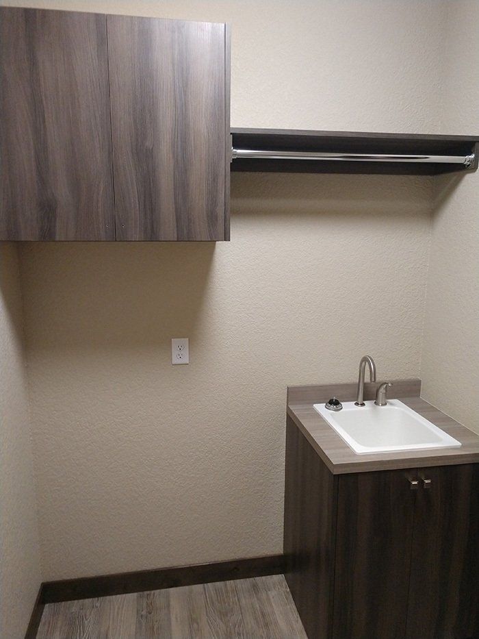small bathroom sink cabinet and wall cabinet