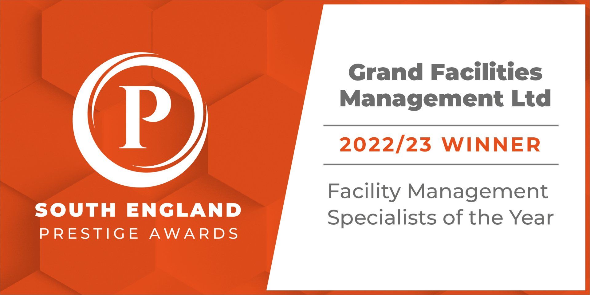 Grand Facilities Management Ltd Prestige Awards 2022/23 Facility management specialists of the Year