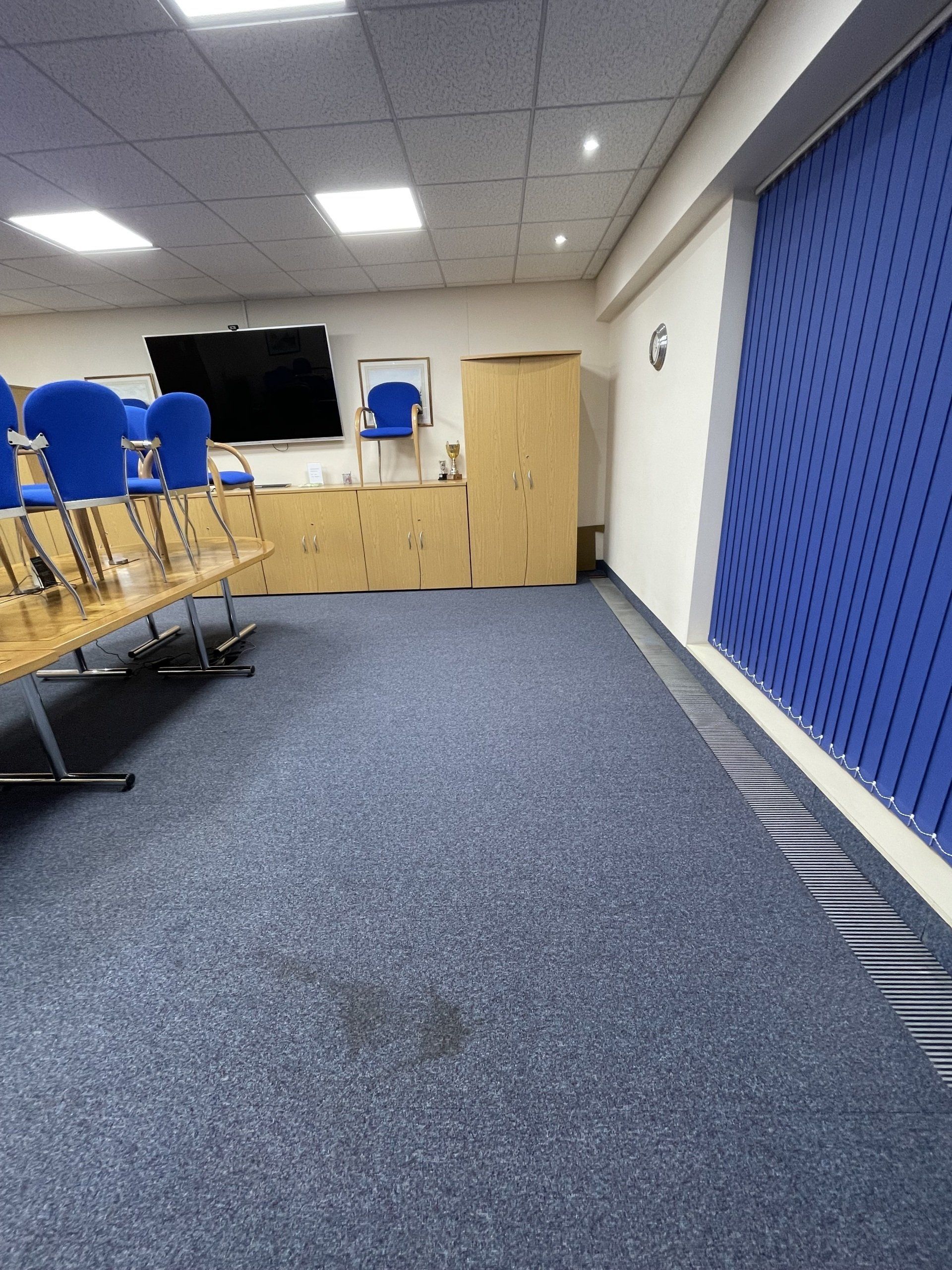 Meeting room before carpet clean