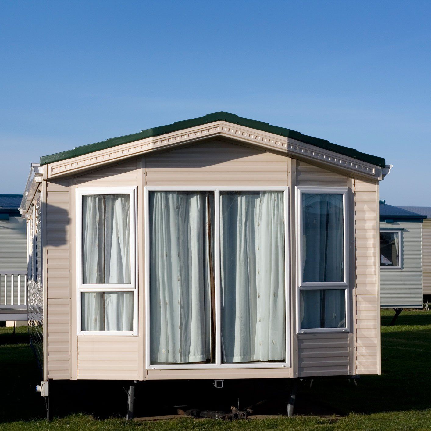 Mobile Home Foundation Leveling — Front View of House in Tecumseh, OK