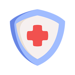 Escudo con símbolo de cruz roja.