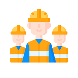 Un icono de un edificio con un árbol delante de él.