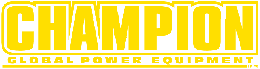 Champion Power Equipment logo in black and white, with