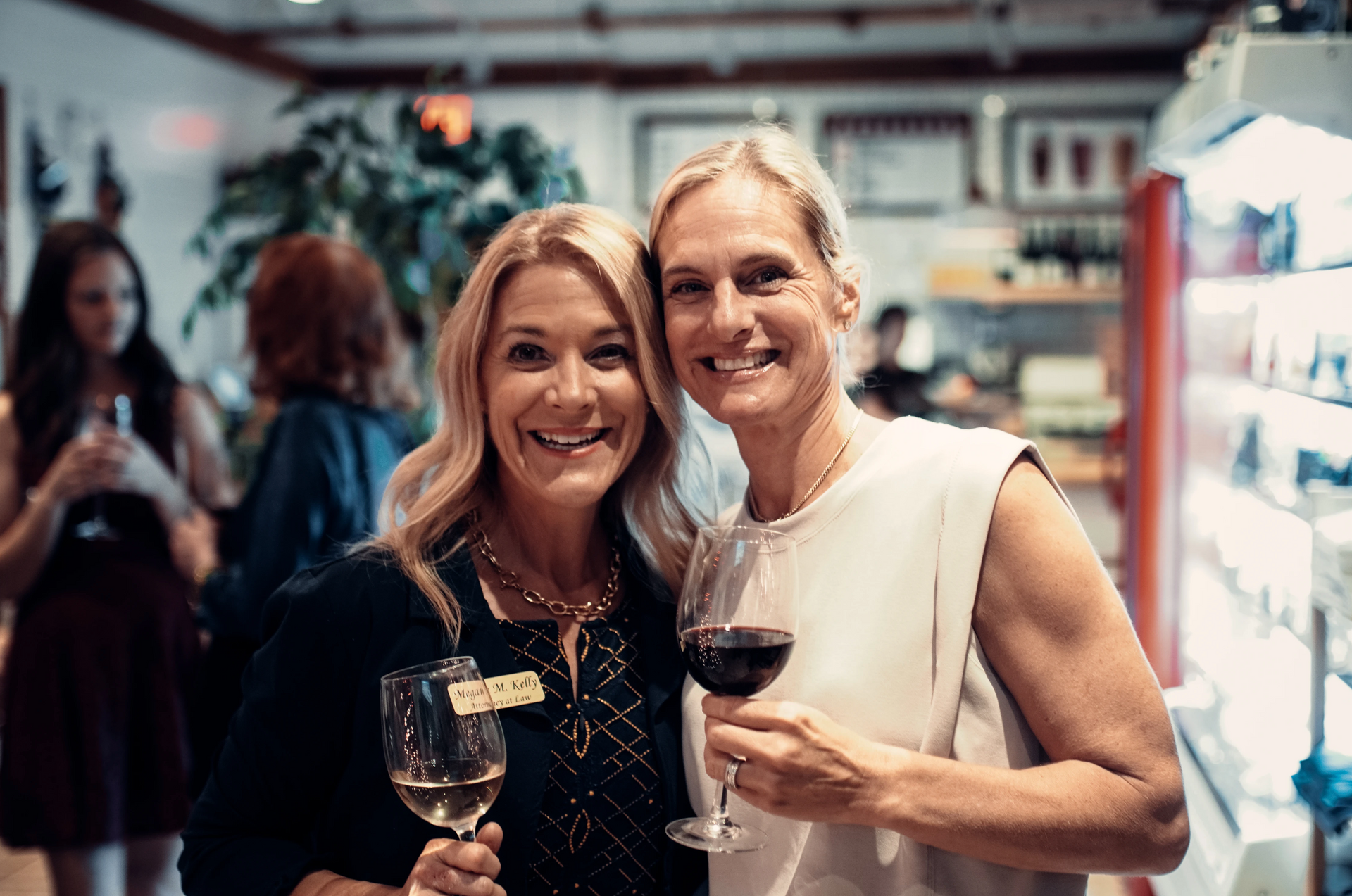 Two women smiling