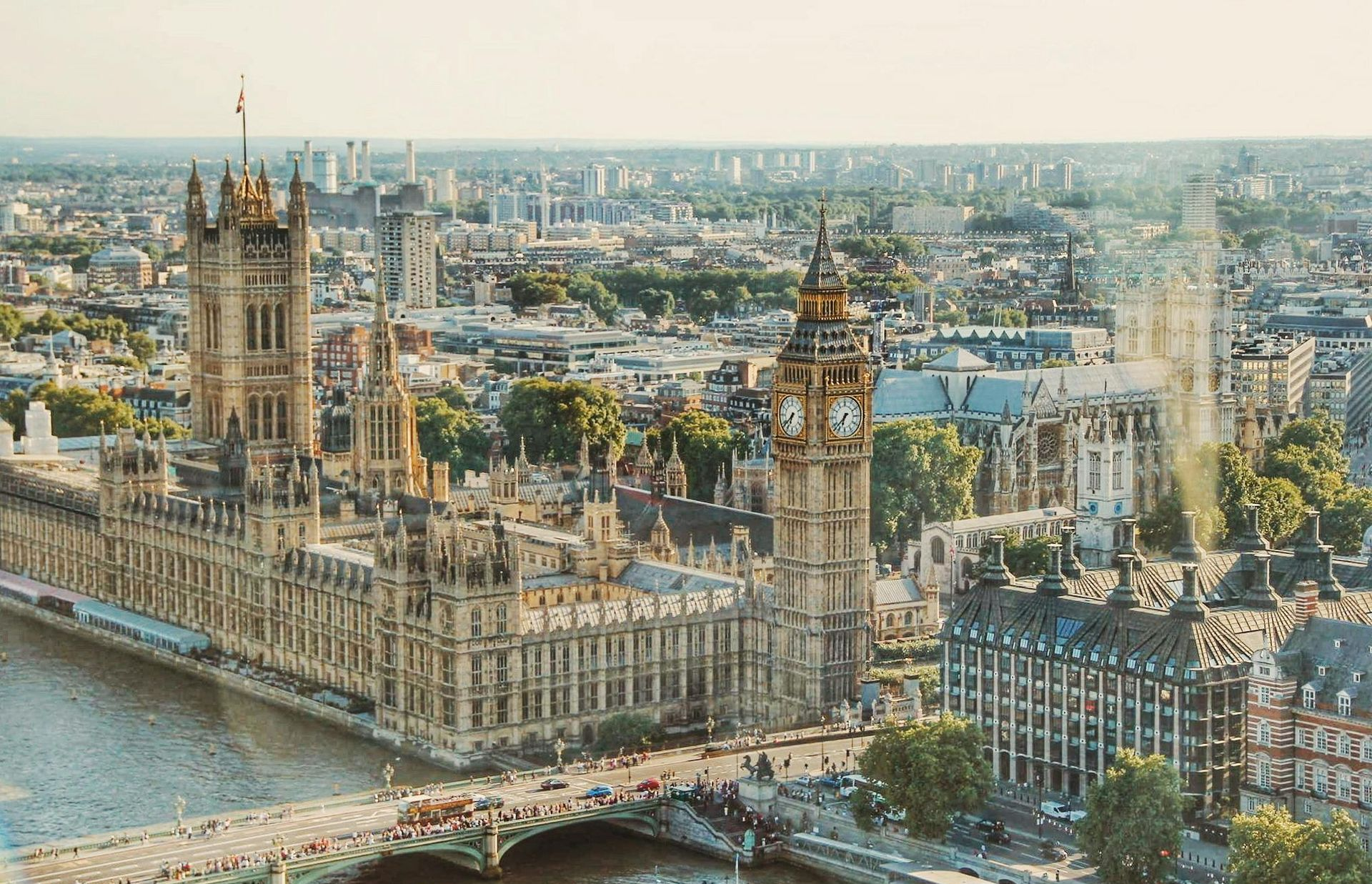 View of The Houses of Parliament & London

