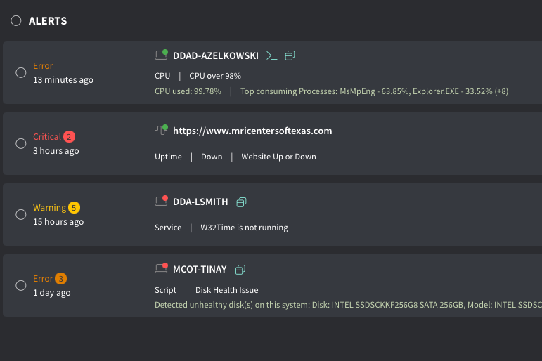 Mobile Server Monitoring