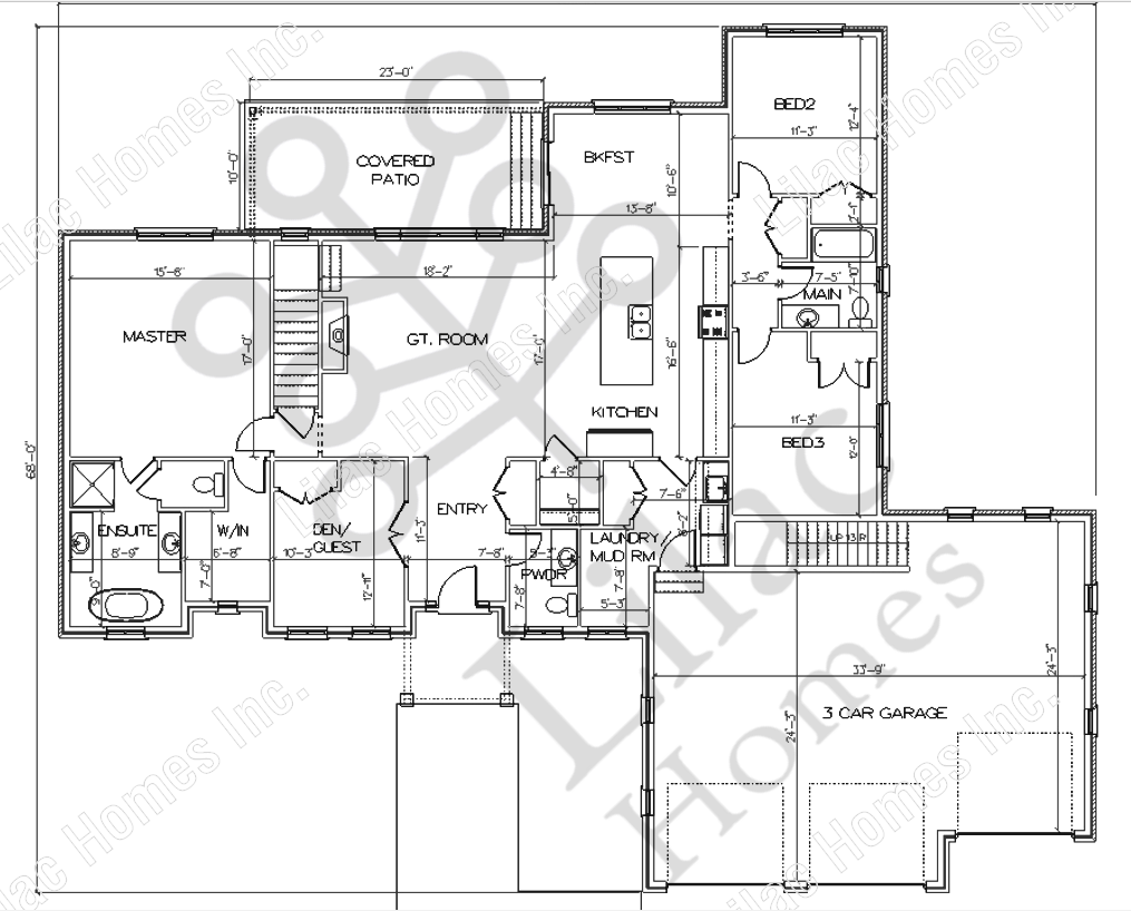 Floor plan for a residential home, detailing room layouts, garage, and porch, overlaid with a watermark text.