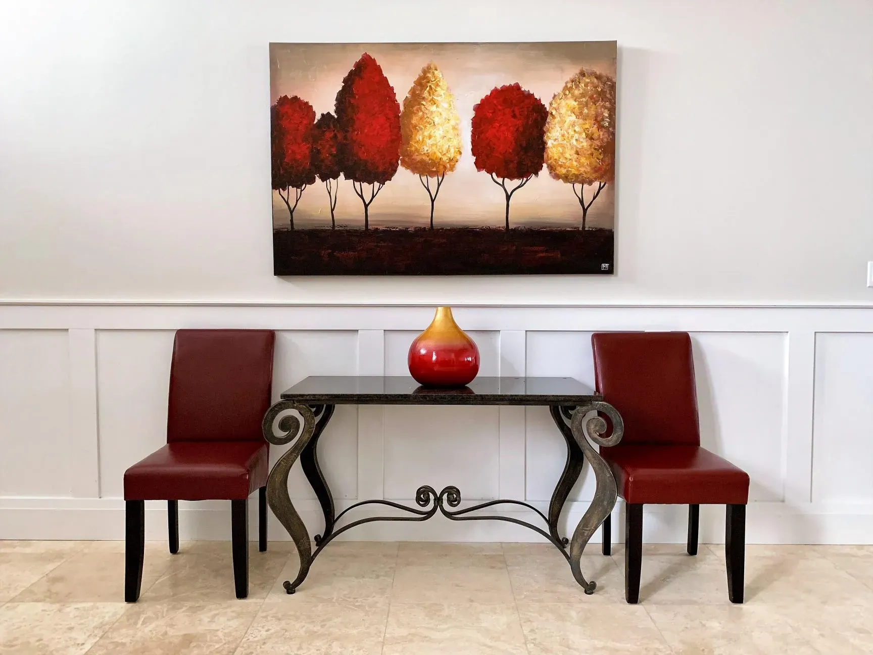 Panelled wall feature for entrance hallway