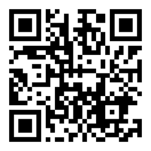 QR code with a square pattern of black and white squares.