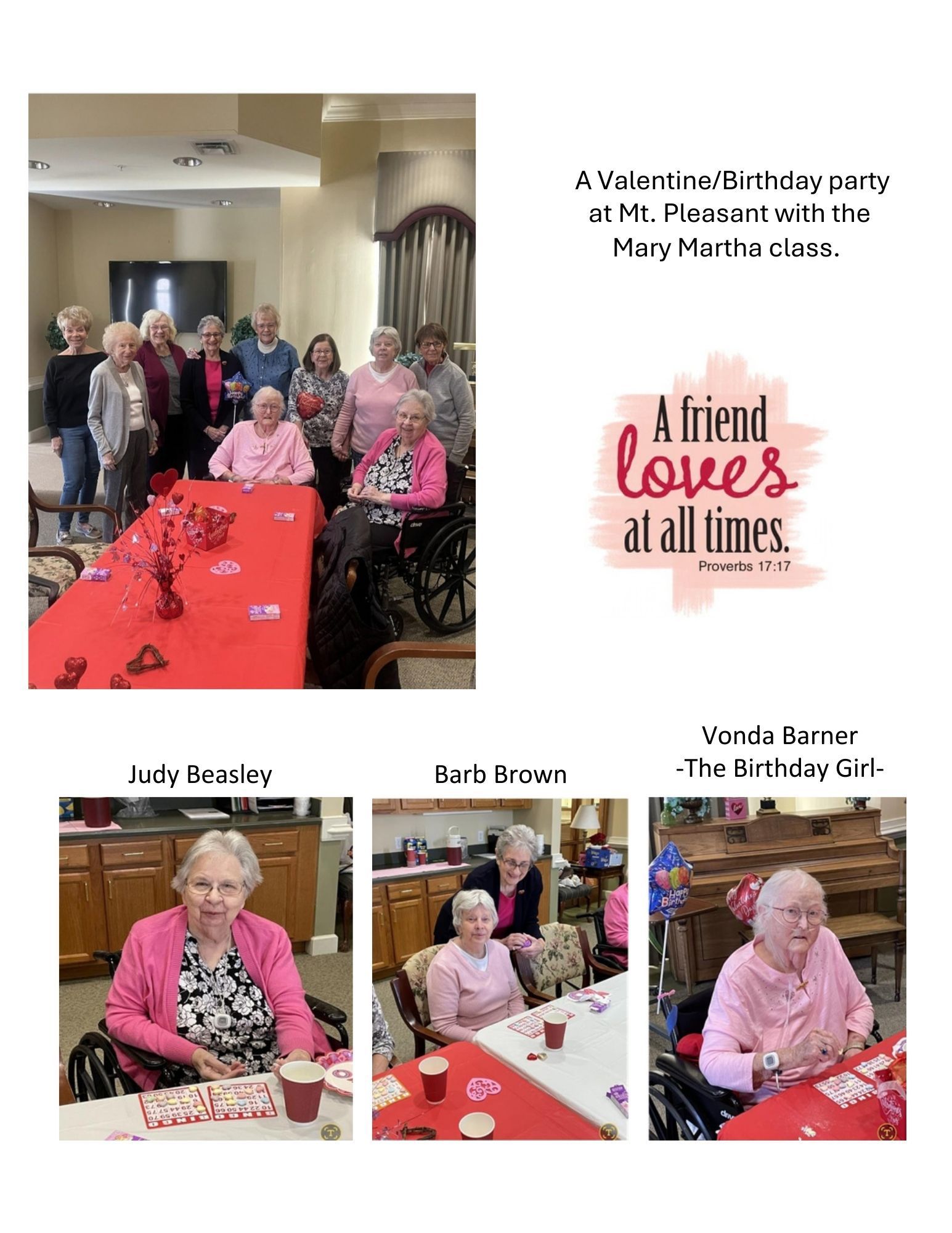 FBC Daycare flyer with announcements, a colorful illustration of children playing, and attendance details.