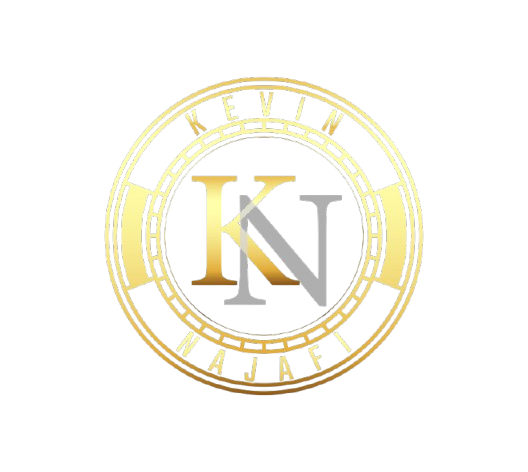 Gold circular logo with 