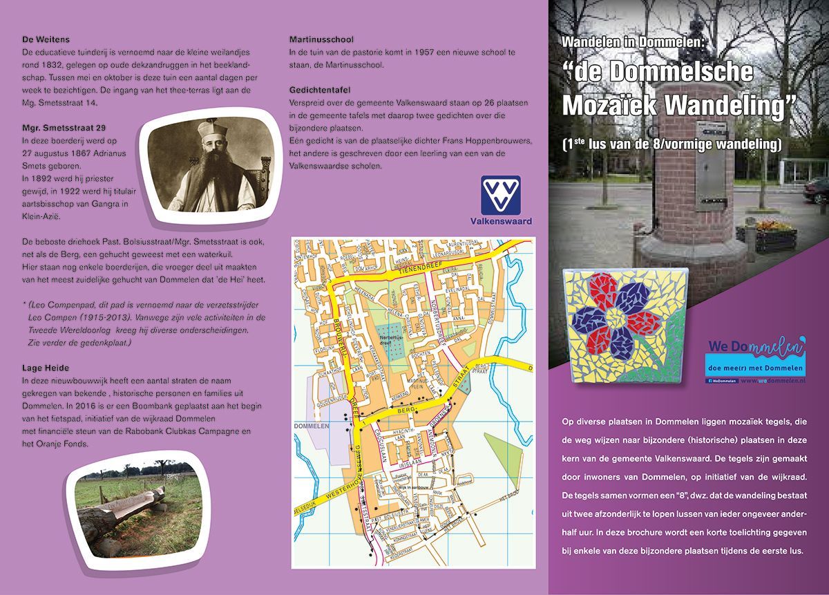 Een brochure met een kaart en foto's erop