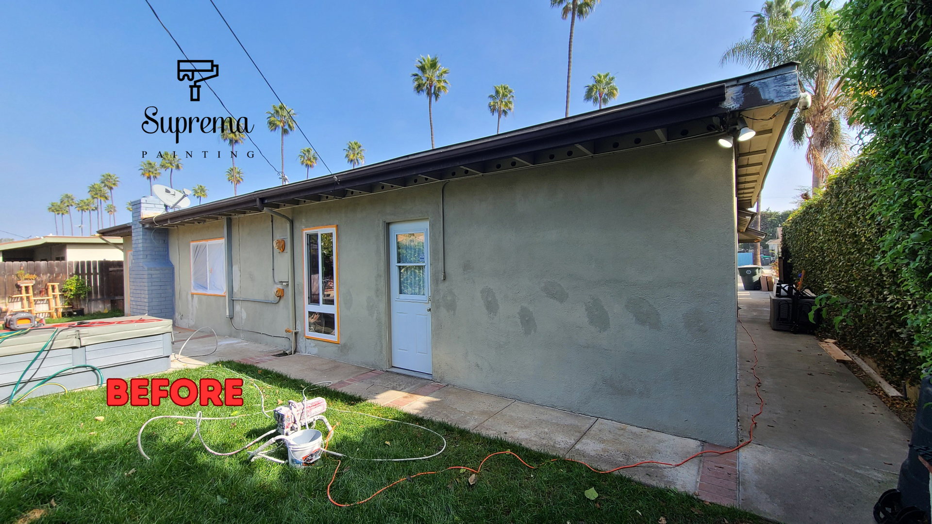 before image of residential home painted perfectly by painters in orange county called suprema painting