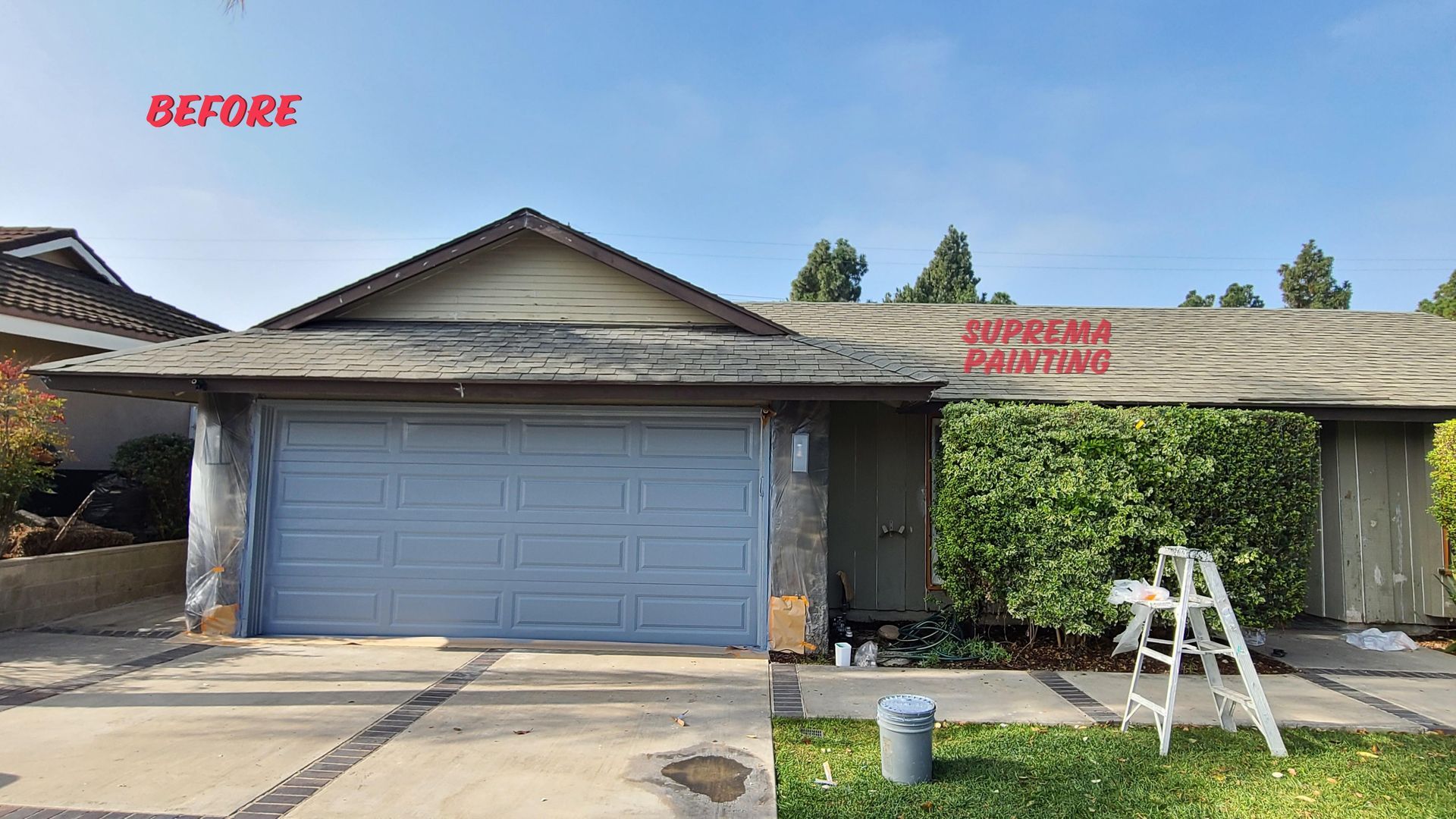 before of residential house painted by suprema painting in orange county