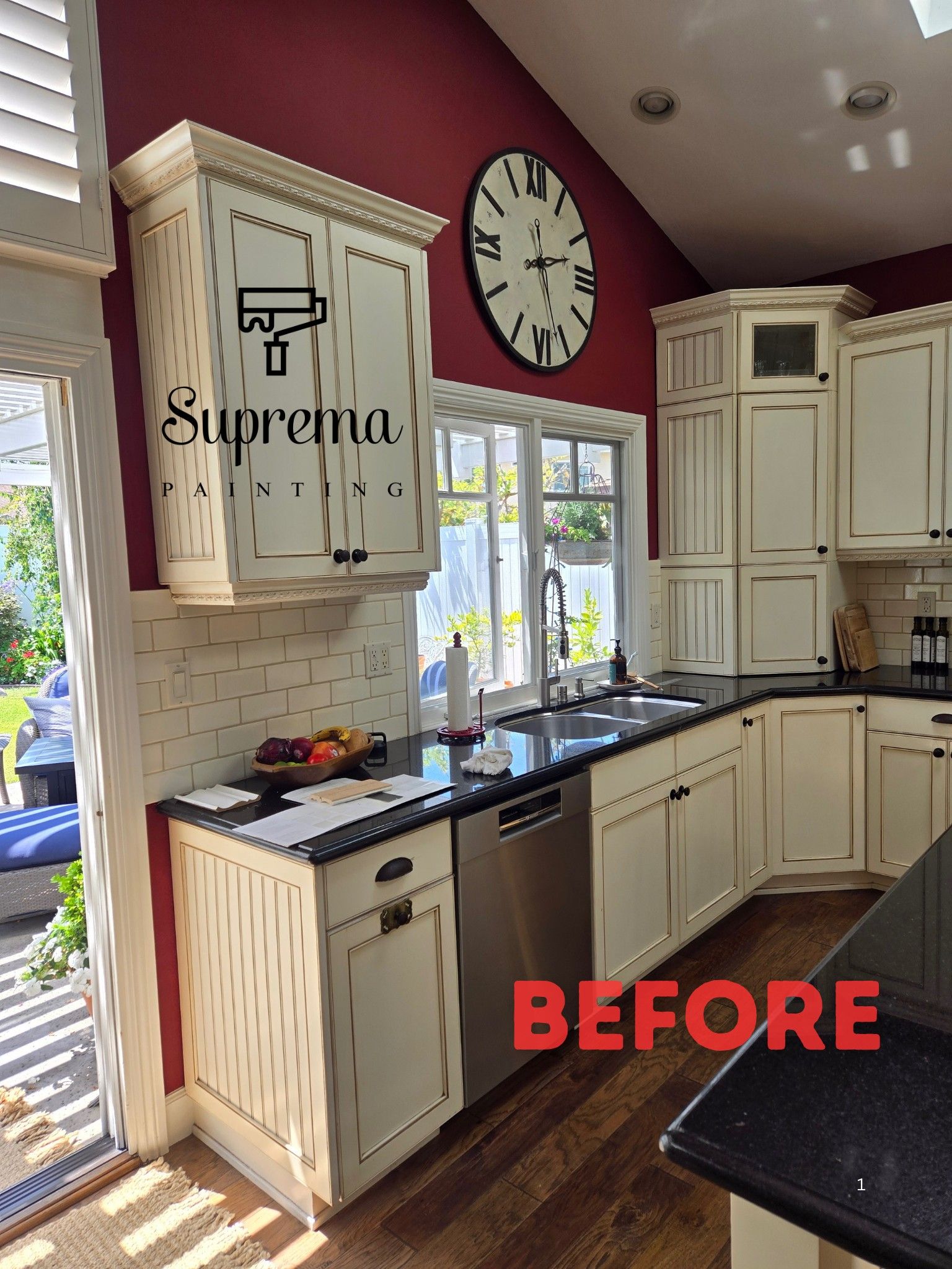 before image of suprema painting finishing a painting job in orange county near huntington beach