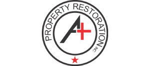 A logo for a company called property restoration