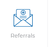 A blue envelope with a medical referral in it.