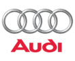 the audi logo is shown on a white background .